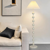 Modern Minimalist Stacked Ball and Pleated Floor Lamp Image - 1