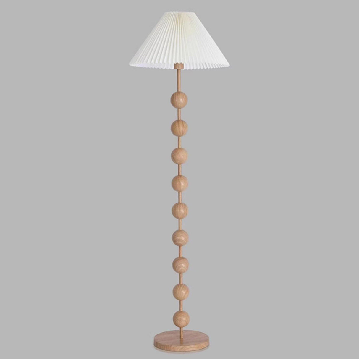 Modern Minimalist Stacked Ball and Pleated Floor Lamp Image - 10