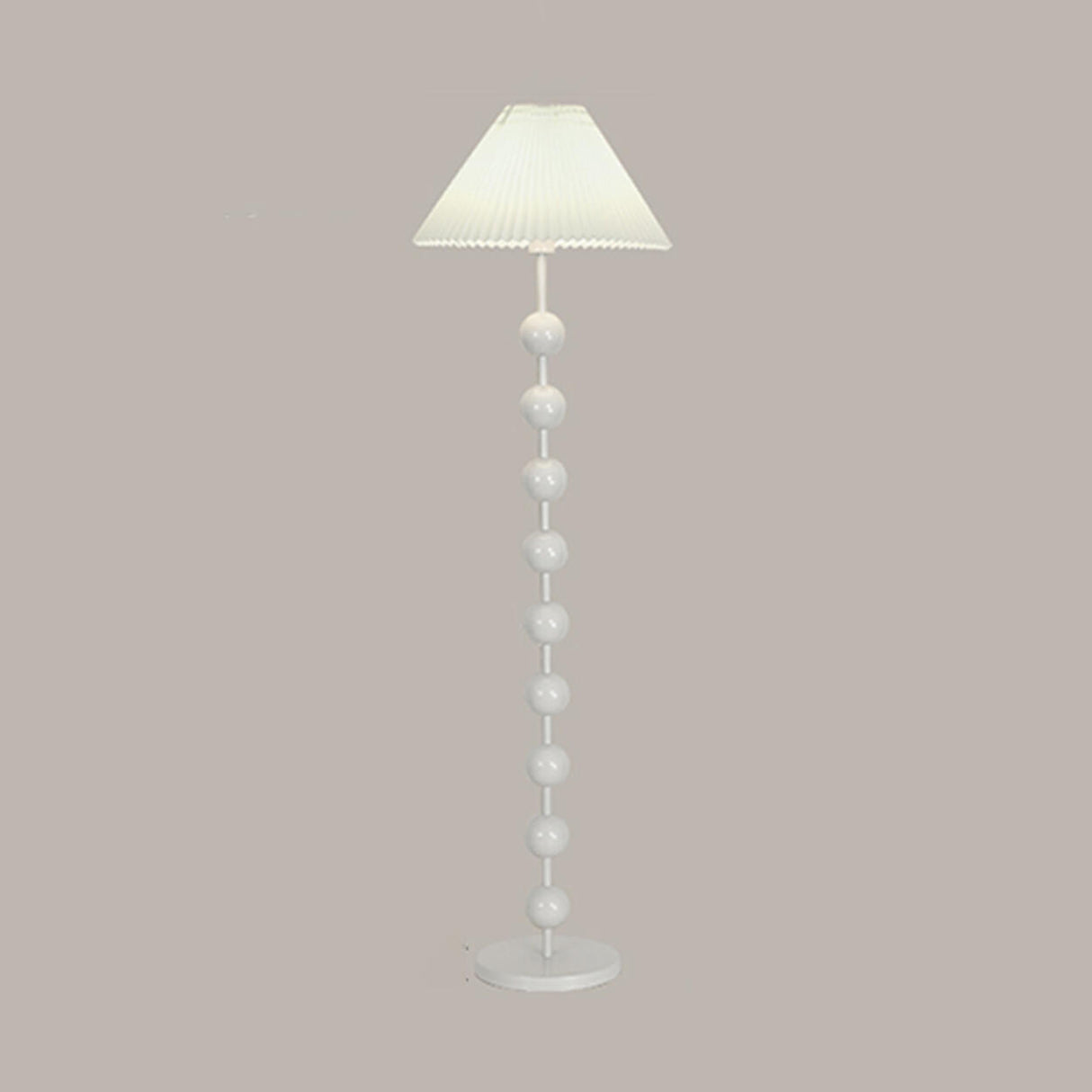 Modern Minimalist Stacked Ball and Pleated Floor Lamp Image - 2