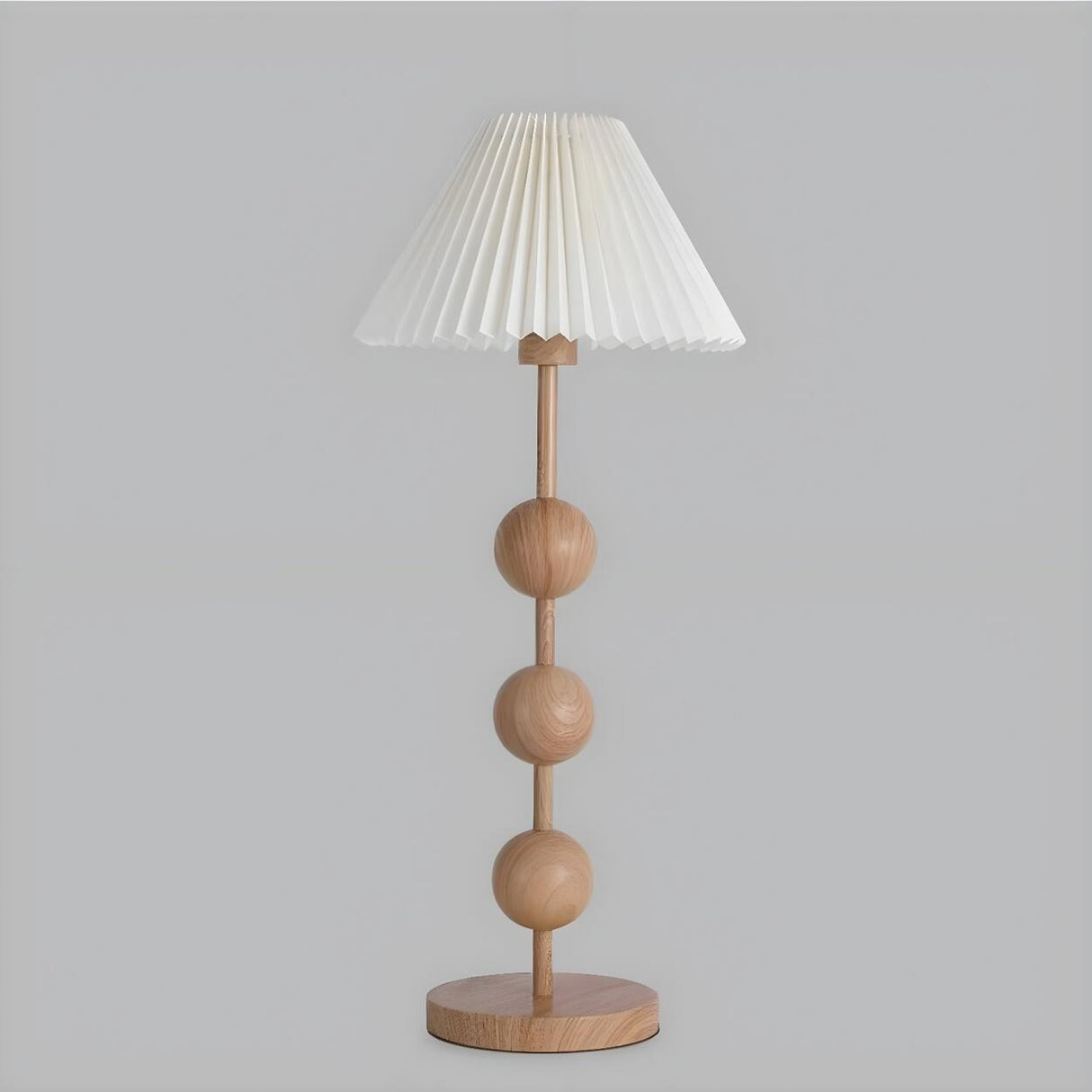 Modern Minimalist Stacked Ball and Pleated Floor Lamp Image - 6