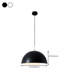 Modern Minimalist Triple Dome Vaulted Iron Pendant Light #size