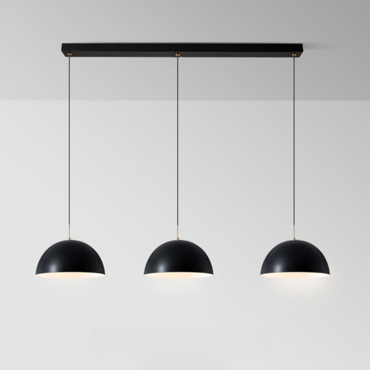 Modern Minimalist Triple Dome Vaulted Iron Pendant Light Image - 7