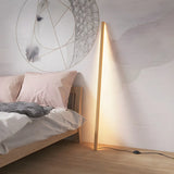 Modern Minimalist Vertical Wood Design Floor Lamp Image - 11