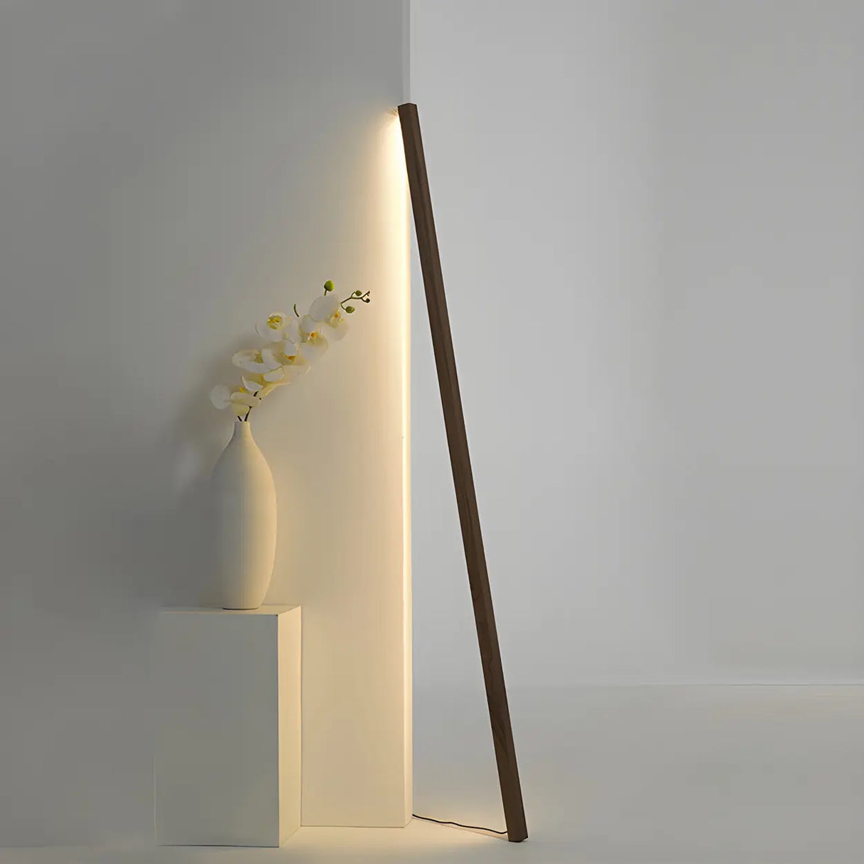 Modern Minimalist Vertical Wood Design Floor Lamp Image - 6