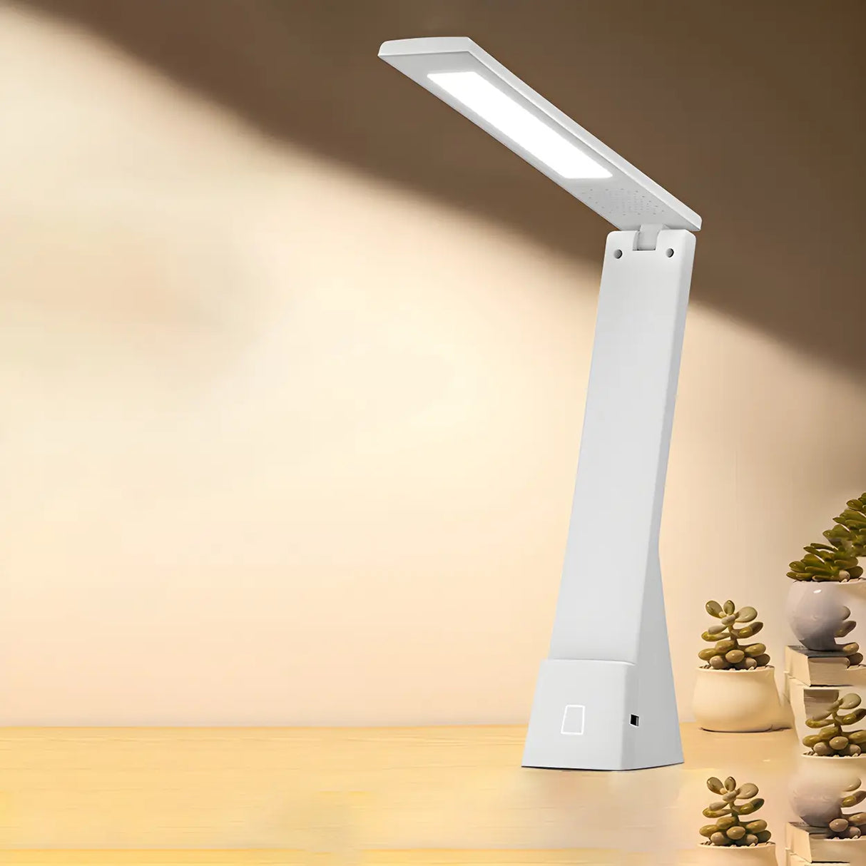 Modern Minimalist White Adjustable LED Table Lamp Image - 4