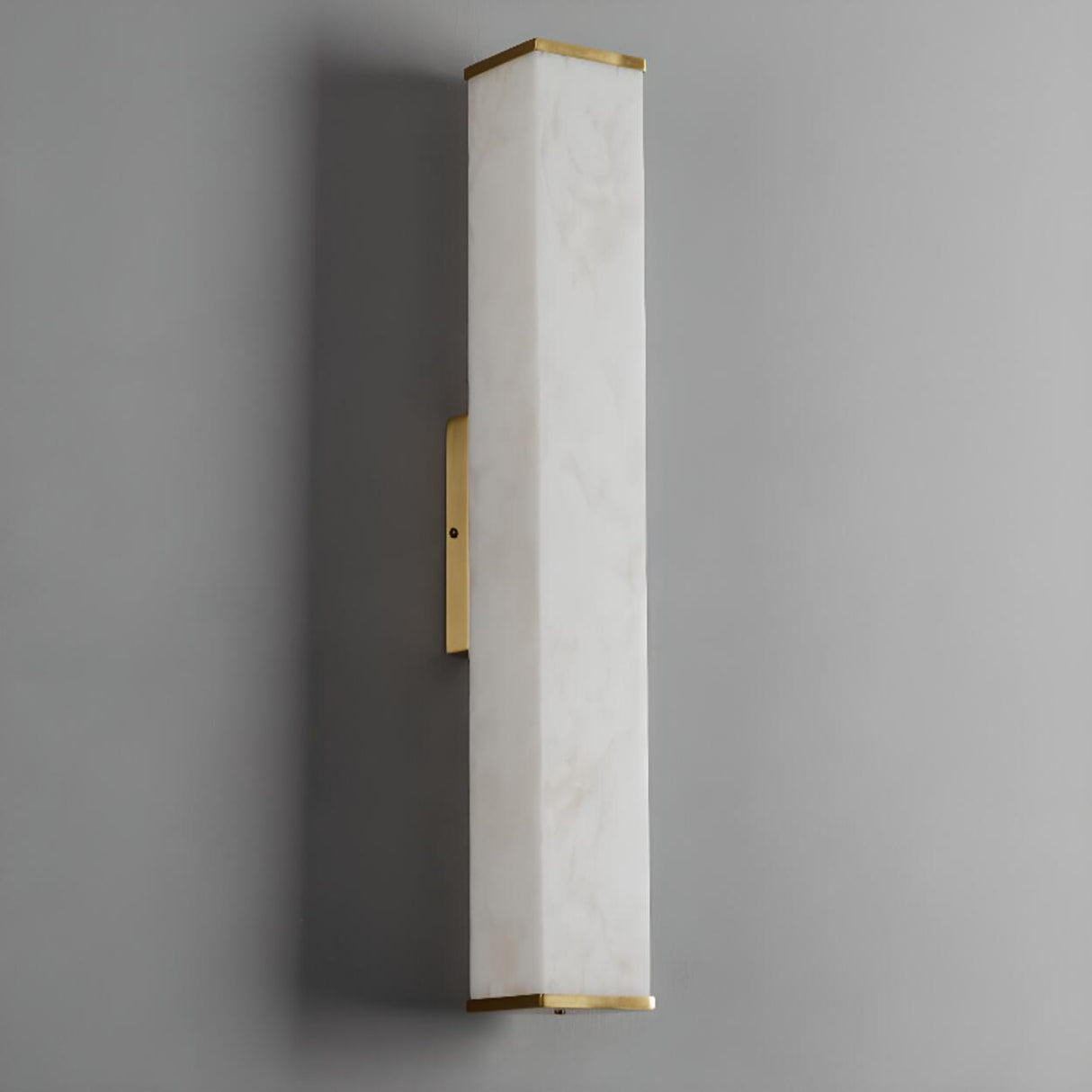 Modern Minimalist White Alabaster Wall Sconce  Image - 8