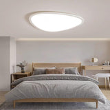 Modern Minimalist White Asymmetric Flush Mount Light Image - 1