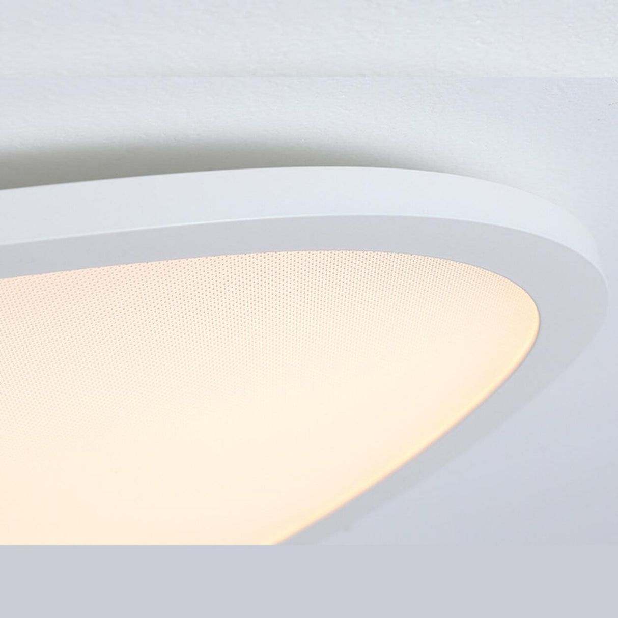 Modern Minimalist White Asymmetric Flush Mount Light Image - 11