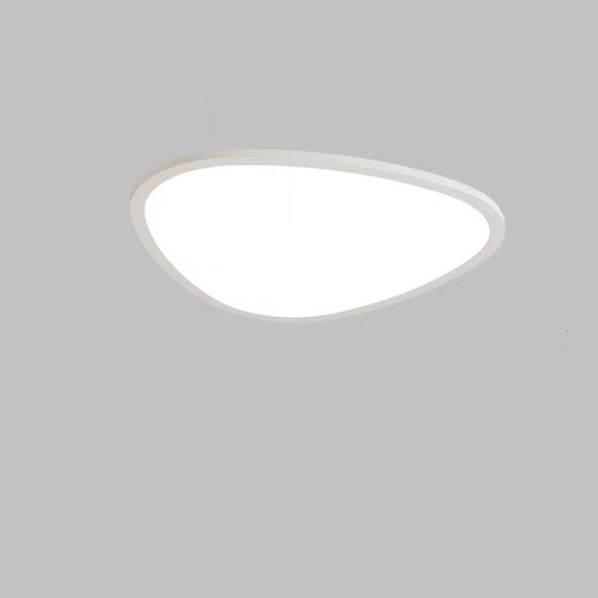 Modern Minimalist White Asymmetric Flush Mount Light Image - 6