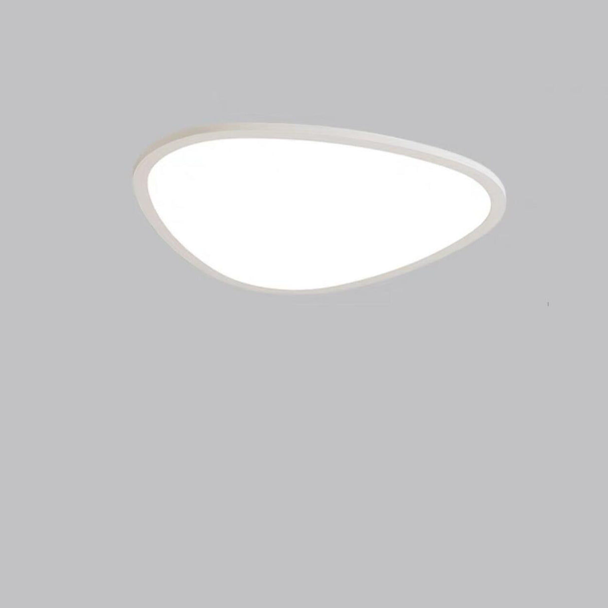 Modern Minimalist White Asymmetric Flush Mount Light Image - 7