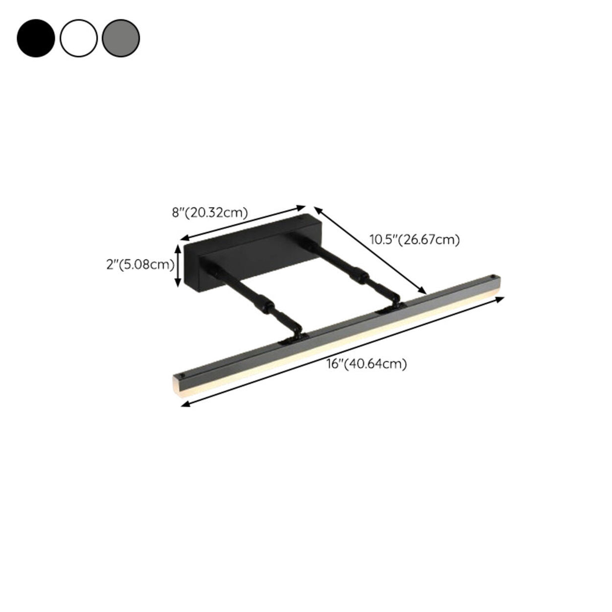 Modern Minimalist White Bathrooms LED Vanity Light 