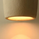 Modern Minimalist White Cylinder Pottery Pendant Light Set Image - 10