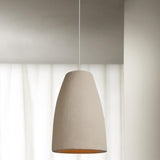 Modern Minimalist White Cylinder Pottery Pendant Light Set Image - 2