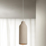 Modern Minimalist White Cylinder Pottery Pendant Light Set Image - 3