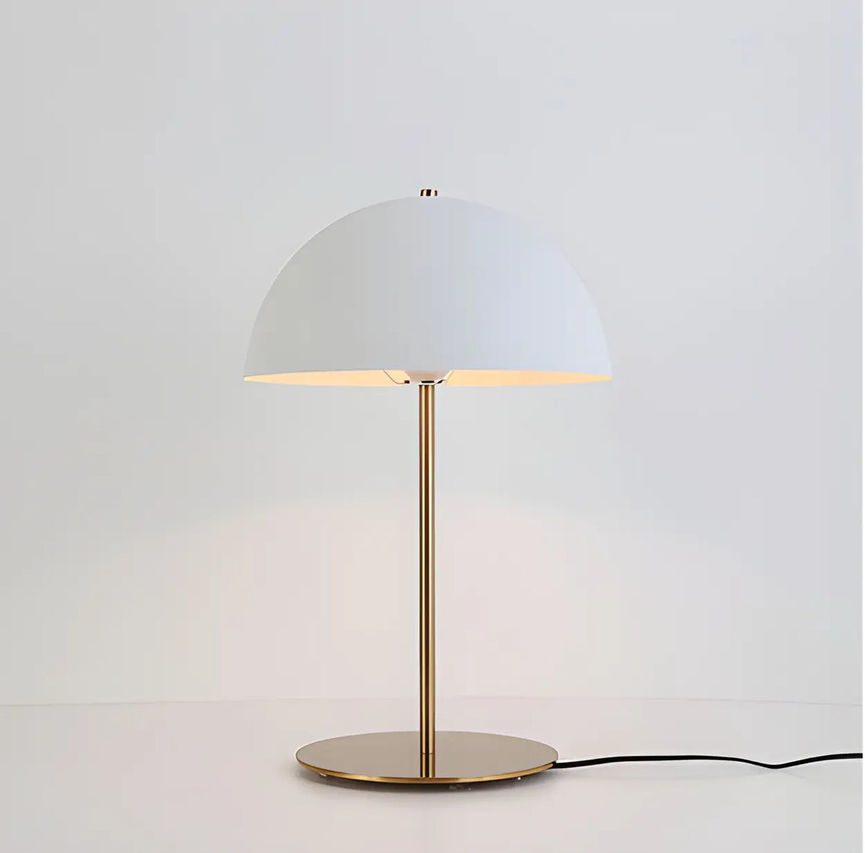 Modern Minimalist White Dome Metal Bedside Table Lamp Image - 6