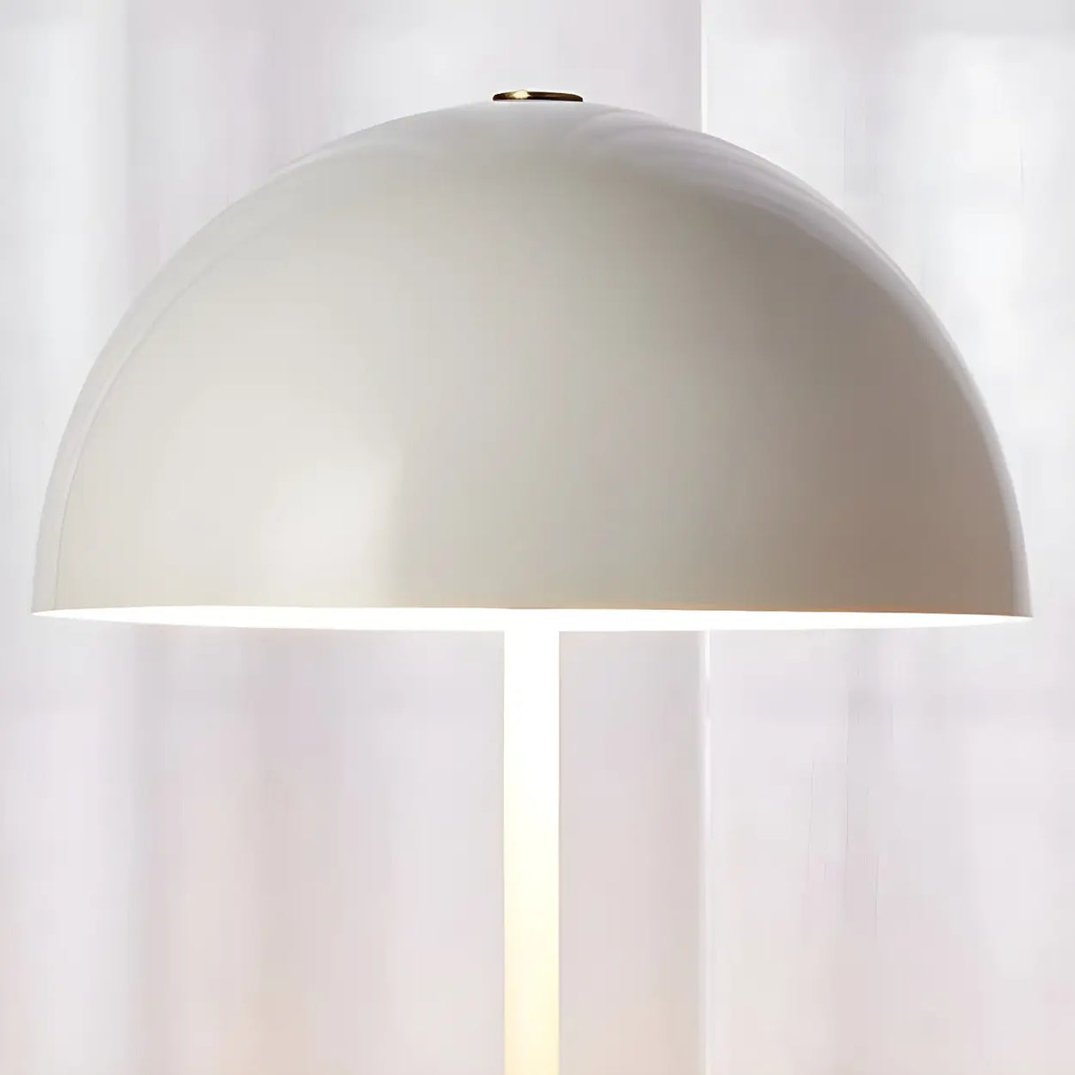 Modern Minimalist White Dome Metal Bedside Table Lamp Image - 8