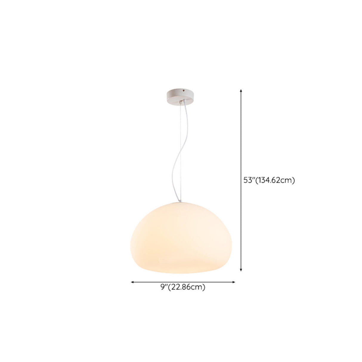 Modern Minimalist White Glass Drum Pendant Light 