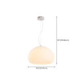 Modern Minimalist White Glass Drum Pendant Light Image - 16