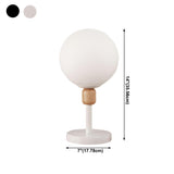 Modern Minimalist White Glass Globe Bedside Table Lamp #size