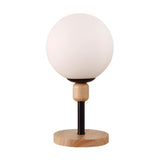 Modern Minimalist White Glass Globe Bedside Table Lamp Image - 5