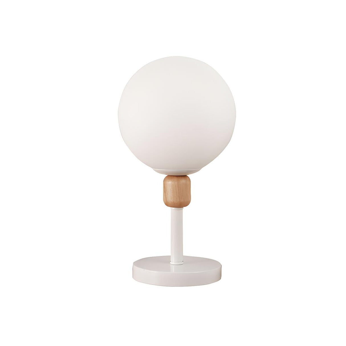 Modern Minimalist White Glass Globe Bedside Table Lamp Image - 7