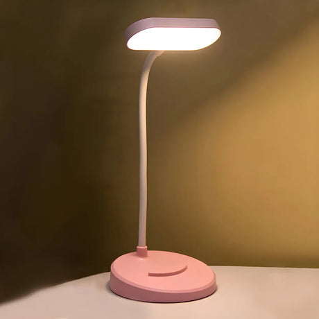 Modern Minimalist White LED Adjustable Neck Table Lamp Image - 2