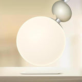 Modern Minimalist White Metal Sleek Globe Pendant Light Image - 10