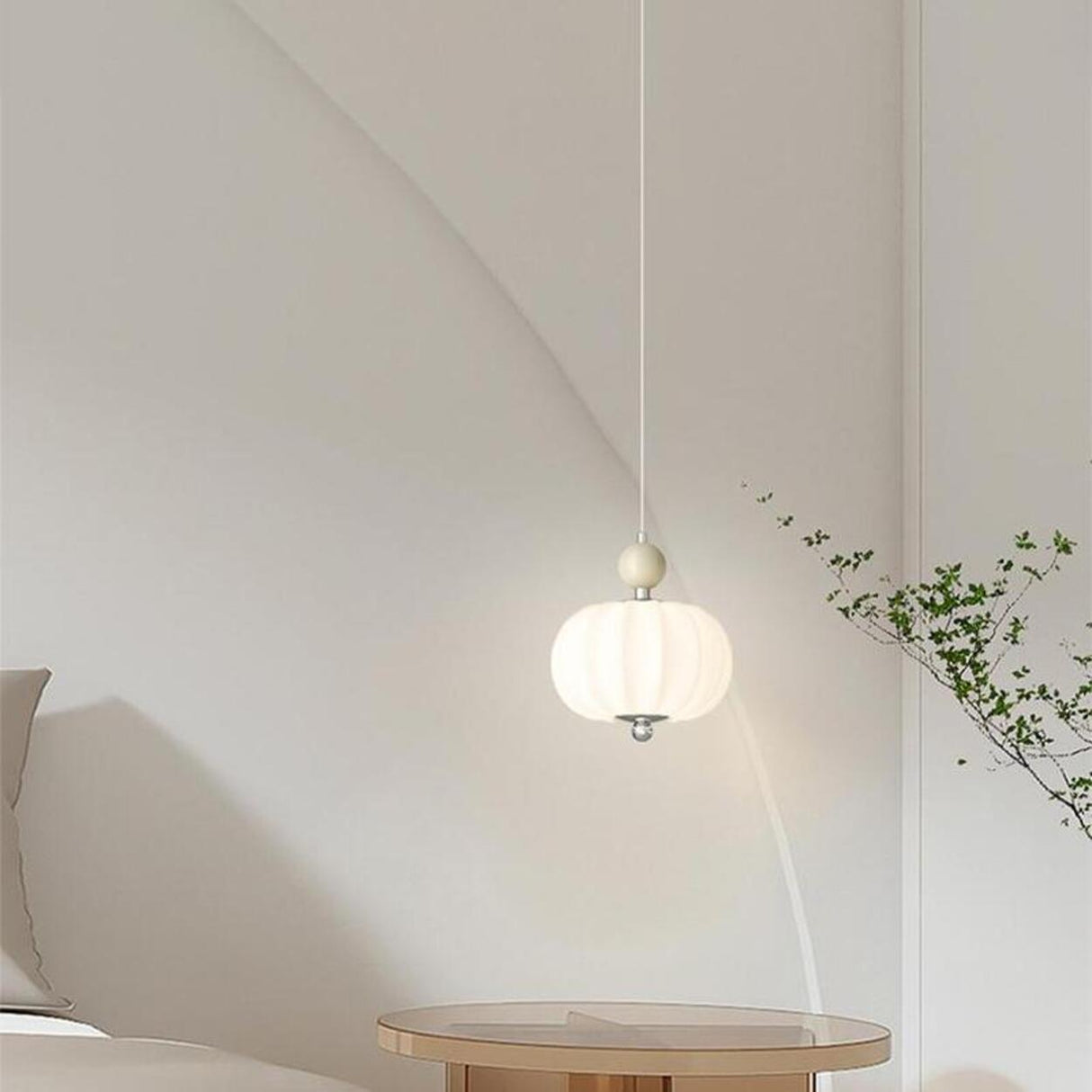 Modern Minimalist White Metal Sleek Globe Pendant Light Image - 13