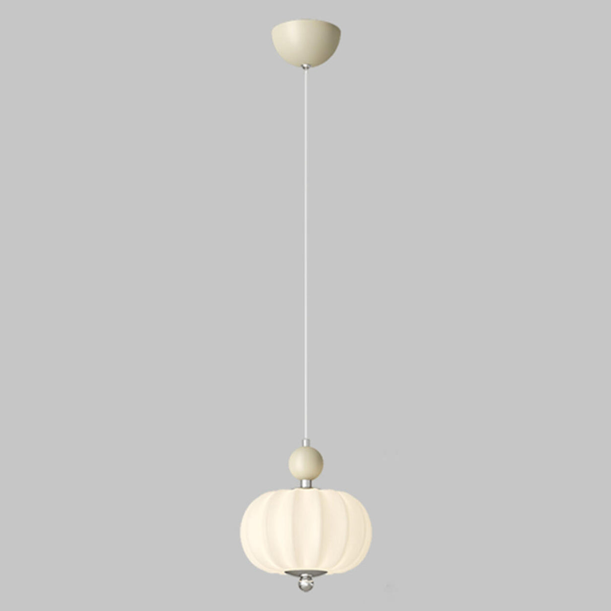 Modern Minimalist White Metal Sleek Globe Pendant Light Image - 3