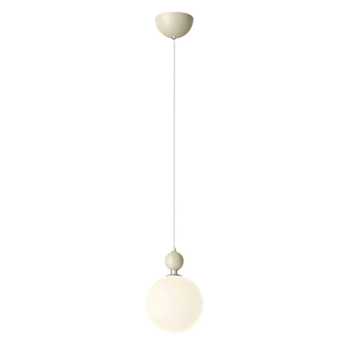 Modern Minimalist White Metal Sleek Globe Pendant Light Image - 7