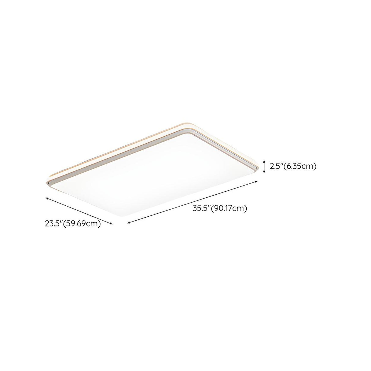 Modern Minimalist White Rectangular Flush Mount Light Image - 15