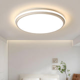 Modern Minimalist White Rectangular Flush Mount Light Image - 4