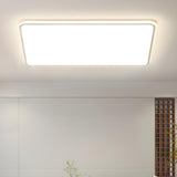 Modern Minimalist White Rectangular Flush Mount Light Image - 6