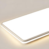 Modern Minimalist White Rectangular Flush Mount Light Image - 9