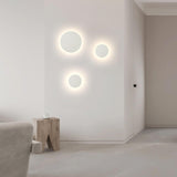 Modern Minimalist White Round Wall Sconce Image - 6