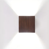 Modern Minimalist Wooden Cube Wall Light Image - 10