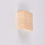 Modern Minimalist Wooden Cube Wall Light Image - 11