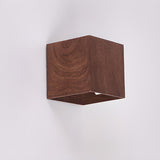 Modern Minimalist Wooden Cube Wall Light Image - 12