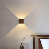 Modern Minimalist Wooden Cube Wall Light Image - 4