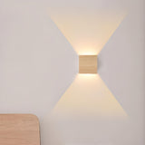 Modern Minimalist Wooden Cube Wall Light Image - 8