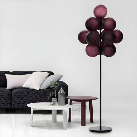 Modern Modish Stellar Grape Metal LED Floor Lamp Image - 1