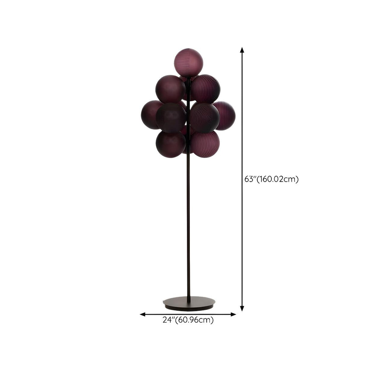 Modern Modish Stellar Grape Metal LED Floor Lamp 