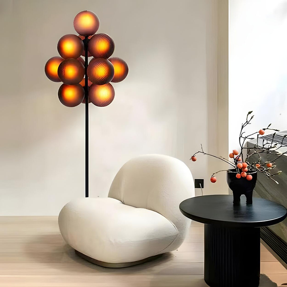 Modern Modish Stellar Grape Metal LED Floor Lamp Image - 2