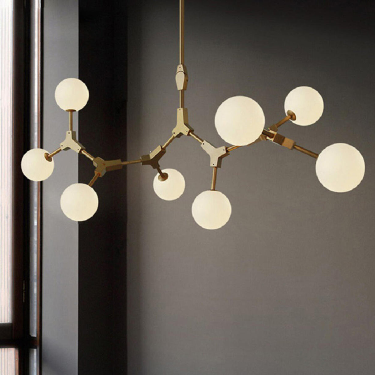 Modern Molecular 8-Light Globe Island Pendant Light Image - 1