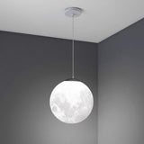 Modern Moon Globe Pendant Light Adjustable Cord Image - 13