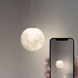 Modern Moon Globe Pendant Light Adjustable Cord Image - 14