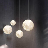 Modern Moon Globe Pendant Light Adjustable Cord Image - 17