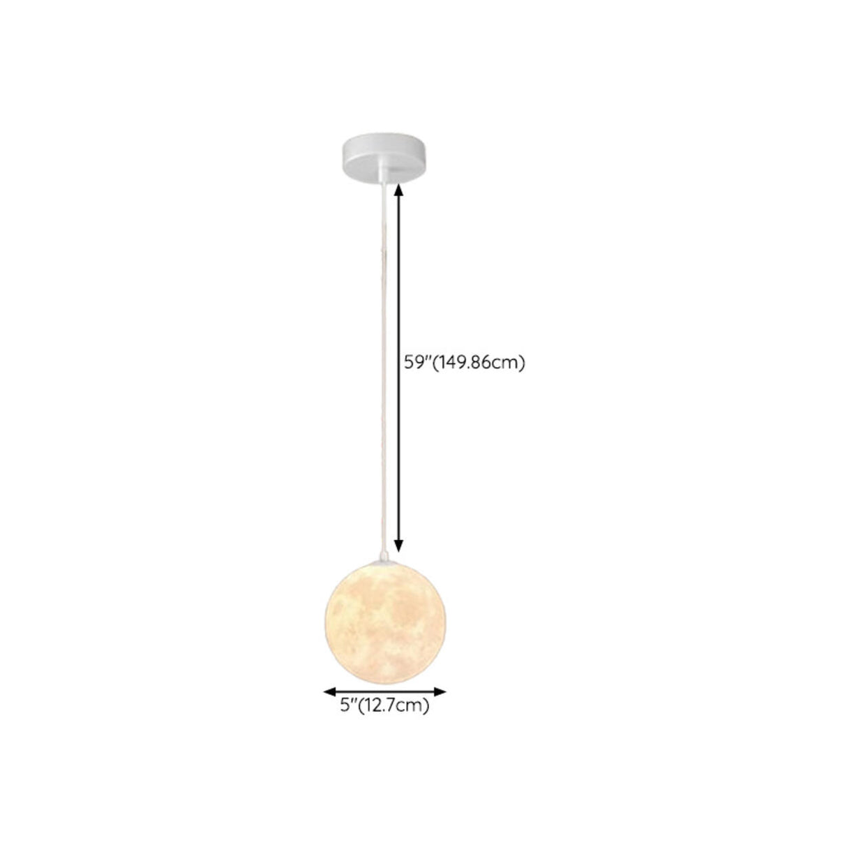 Modern Moon Globe Pendant Light Adjustable Cord 