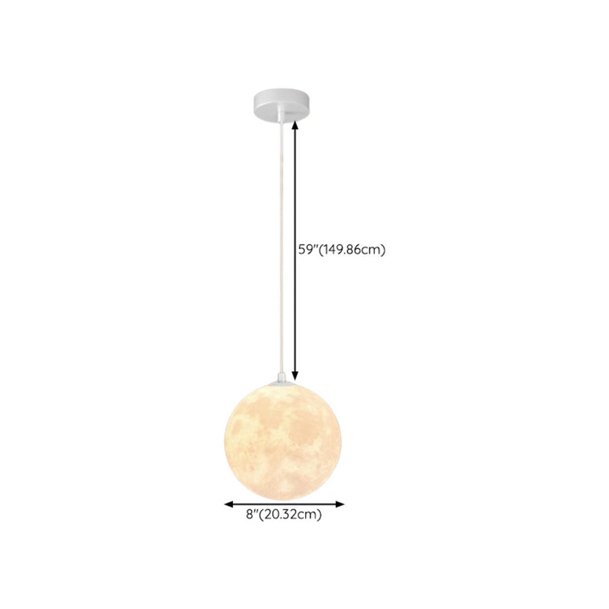 Modern Moon Globe Pendant Light Adjustable Cord Image - 21