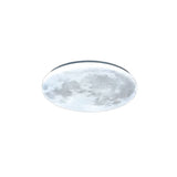 Modern Moon Round Dimmable LED Flush Mount Ceiling Lamp Image - 10